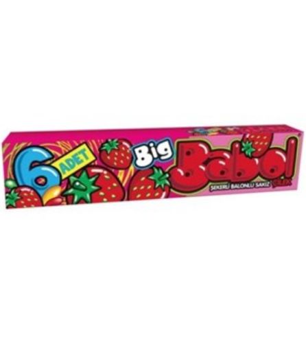 BİGBABOL STICK ÇİLEKLİ SAKIZ 6'LI 27 GR. ürün görseli