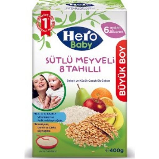 H.BABY SÜTLÜ 8 TAHILLI MEYVELİ 400 GR. ürün görseli