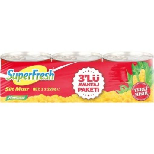 SÜPERFRESH MISIR KONS. 3'LÜ 220 GR. ürün görseli