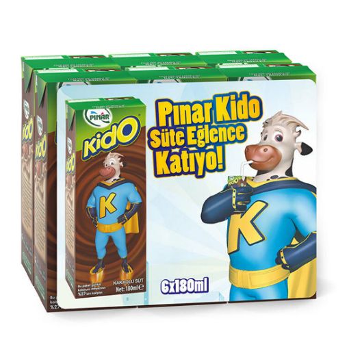 PINAR KİDO SÜT KAKAOLU 6X180 ML. ürün görseli