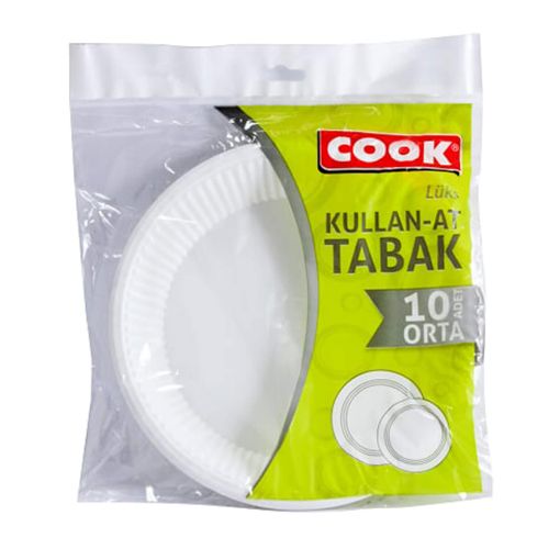 COOK LÜKS PLASTİK TABAK ORTA BOY 10'LU. ürün görseli