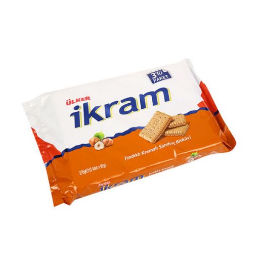 ÜLKER İKRAM 3'LÜ FIND.KREM.BİSK.252 GR. ürün görseli