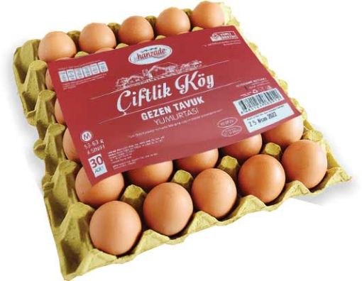 ÇİFTLİKKÖY (M) BOY GEZEN TAVUK YUMURTASI 30'LU. ürün görseli