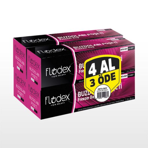 FLODEX BUZDOLABI POŞET ORTA  4'LÜ 80 ADET. ürün görseli