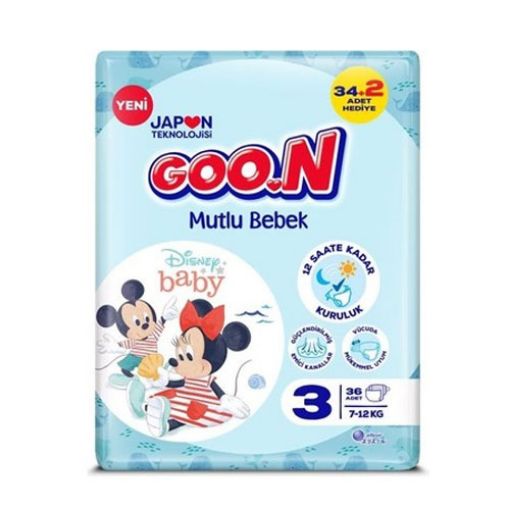 GOON JUMBO MUTLU BEBEK NO:3 7-12 KG 36'LI. ürün görseli