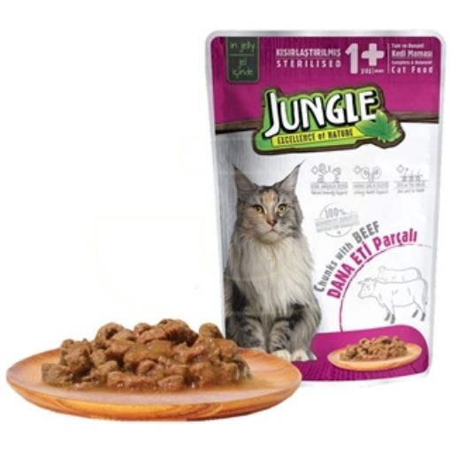 JUNGLE POUCH KISIR KEDİ DANA ETİ PARÇ 100 GR. ürün görseli