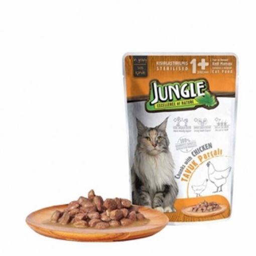 JUNGLE POUCH YETİŞ.KEDİ TAVUK PARÇ.100 GR. ürün görseli