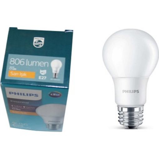 PHILIPS LED ESS 8 W=60 W SARI IŞIK E27. ürün görseli