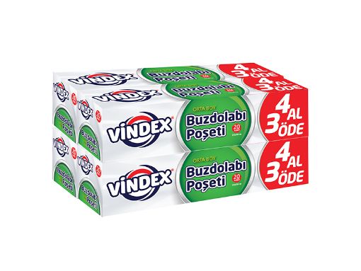VİNDEX BUZDOLABI POŞETİ 4 AL 3ÖDE ORTA. ürün görseli