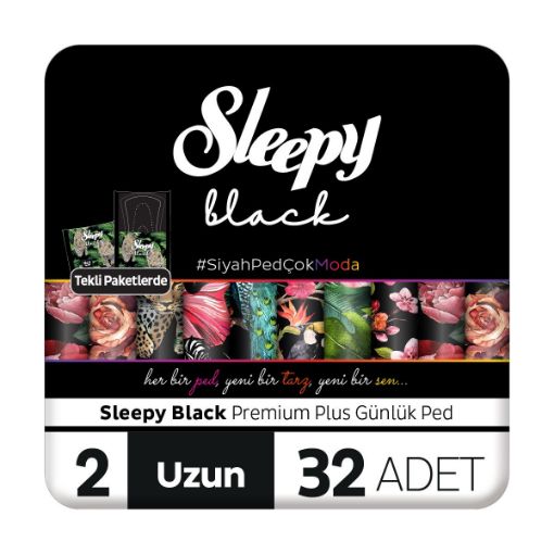 SLEEPY BLACK GÜNLÜK PED UZUN 32 Lİ. ürün görseli