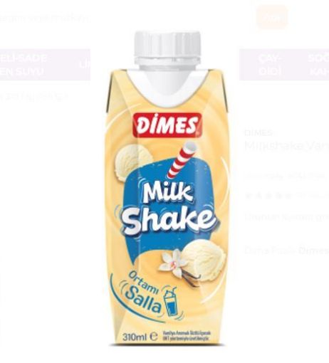 DİMES MİLKSHAKE  VANİLYA 310 ML. ürün görseli