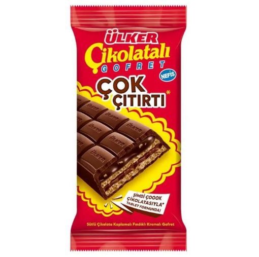 ÜLKER ÇİKOL.GOFRET ÇITIRTI 100 GR TABLET. ürün görseli