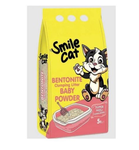 SMİLE BENTONİT KEDİ KUMU 5 LT PUDRALI. ürün görseli