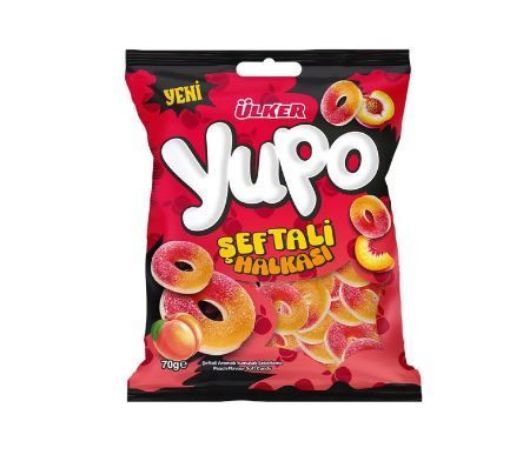 ÜLKER YUPO 70 GR ŞEFTALİ HALKASI. ürün görseli
