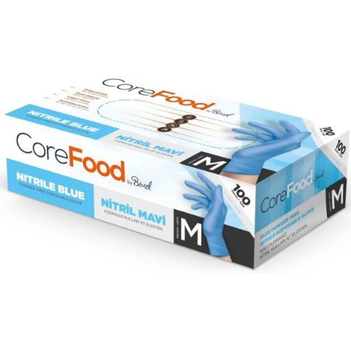 CORE FOOD NİTRİL ELD. MAVİ M BOY 100'LÜ. ürün görseli