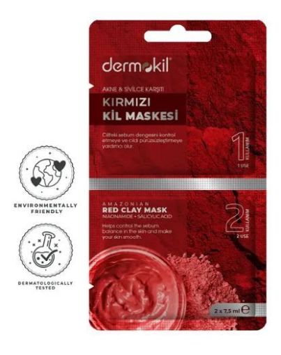 DERMOKİL KIRMIZI KİL MASKESİ 2x7,5 ML AKNE. ürün görseli